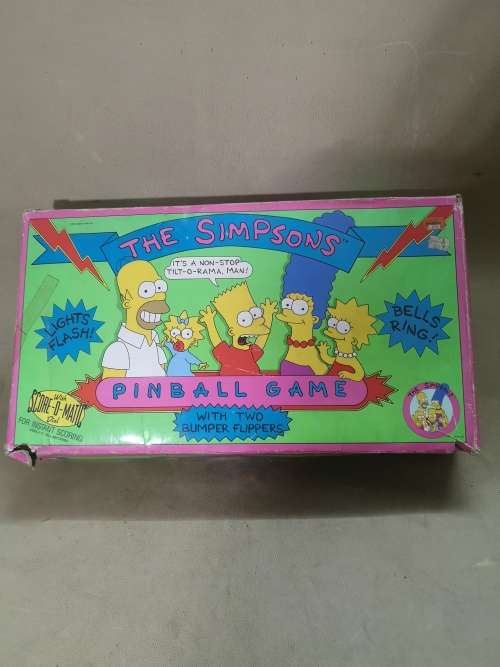 RARE VINTAGE 1990`S SIMPSONS TABLETOP PINBALL GAME - TESTED WORKING
