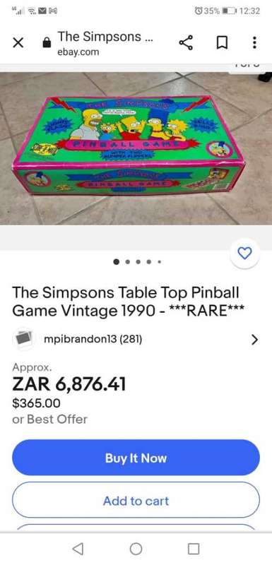 RARE VINTAGE 1990`S SIMPSONS TABLETOP PINBALL GAME - TESTED WORKING