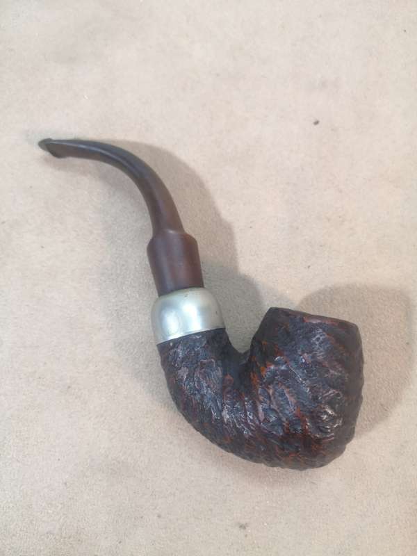 EXQUISITE ORIGINAL VINTAGE K&P PETERSON RUSTIC STERLING SILVER PIPE - 1 OF 2 ON AUCTION