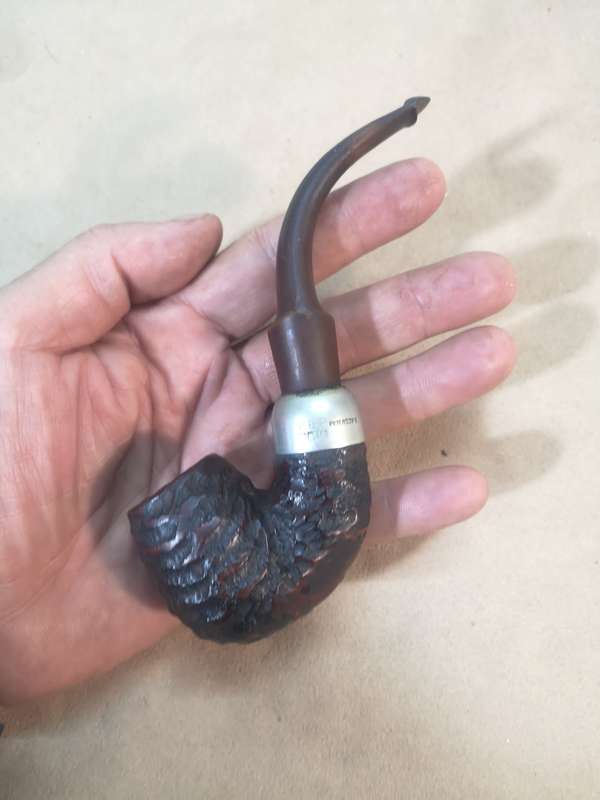 EXQUISITE ORIGINAL VINTAGE K&P PETERSON RUSTIC STERLING SILVER PIPE - 1 OF 2 ON AUCTION