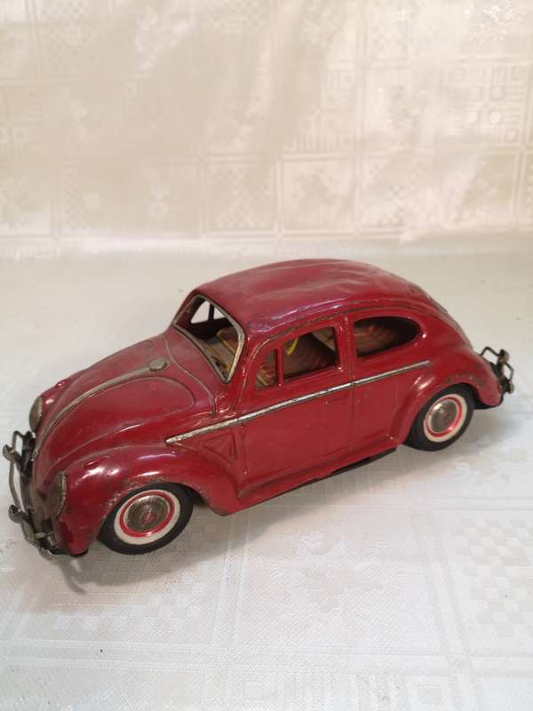 Rare large Vintage VW Beetle Tinplate Friction toy made in Japan