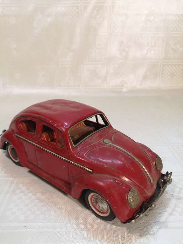 Rare large Vintage VW Beetle Tinplate Friction toy made in Japan