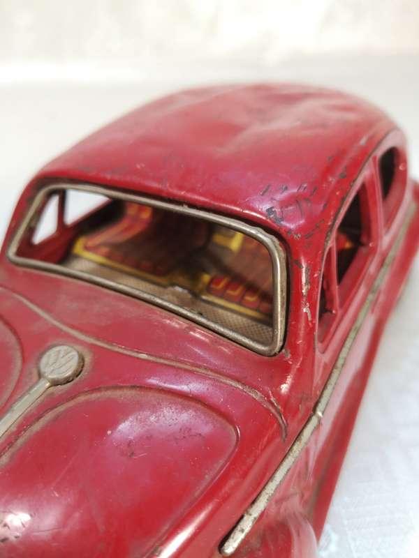 Rare large Vintage VW Beetle Tinplate Friction toy made in Japan