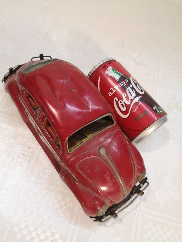 Rare large Vintage VW Beetle Tinplate Friction toy made in Japan