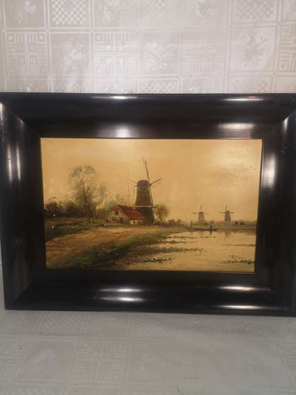 Amazing Vintage Original Hand Painted Porcelain Plaque, C Hofland