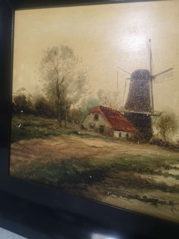 Amazing Vintage Original Hand Painted Porcelain Plaque, C Hofland