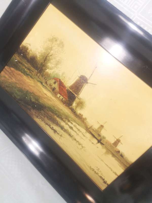 Amazing Vintage Original Hand Painted Porcelain Plaque, C Hofland