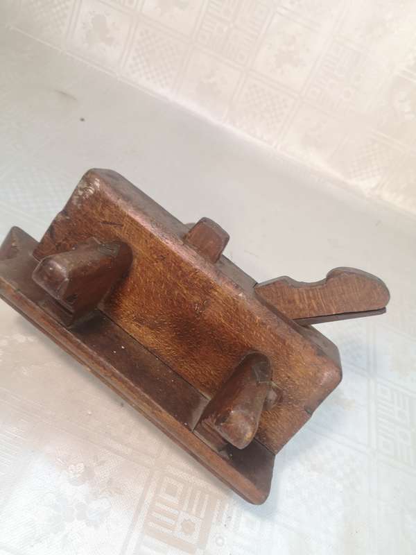 VINTAGE TIMBER AND BRASS PLOUGH PLANE