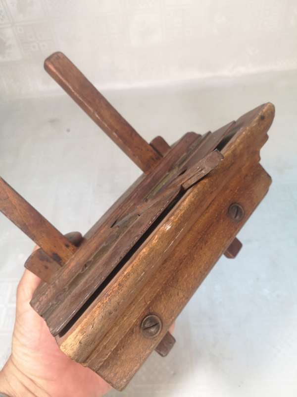 VINTAGE TIMBER AND BRASS PLOUGH PLANE