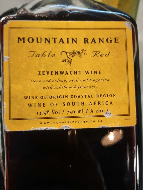 Collectable Zevenwacht Moutain Range Wine - Unique Table Mountain Shaped Bottles - Full