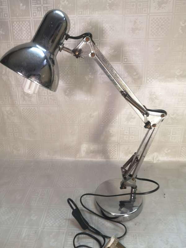 AMAZING VINTAGE CHROME ANGLEPOISE ARTICULATING DESK LAMP - 580MM HIGH