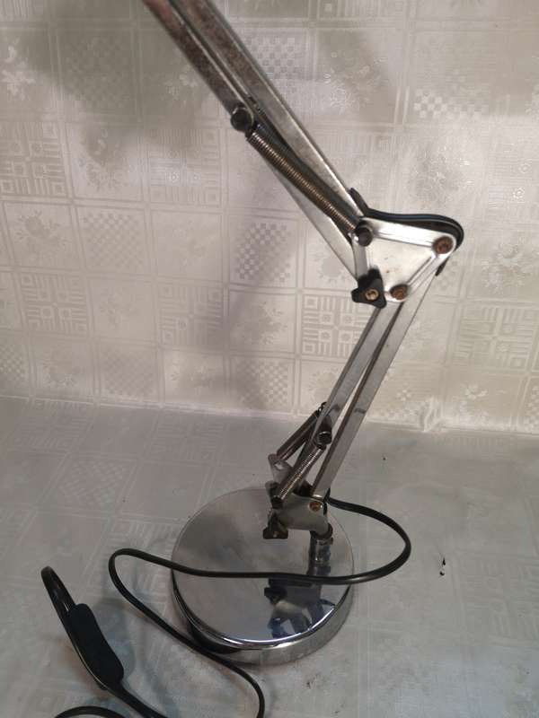 AMAZING VINTAGE CHROME ANGLEPOISE ARTICULATING DESK LAMP - 580MM HIGH