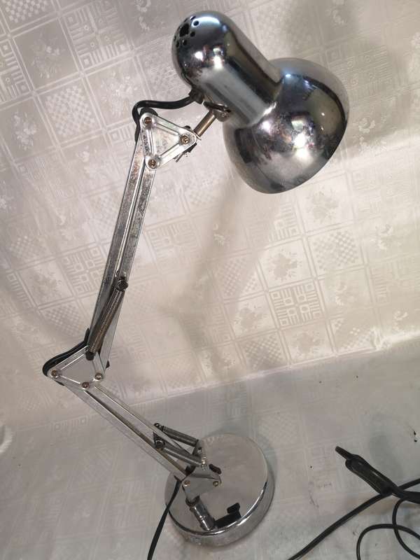 AMAZING VINTAGE CHROME ANGLEPOISE ARTICULATING DESK LAMP - 580MM HIGH