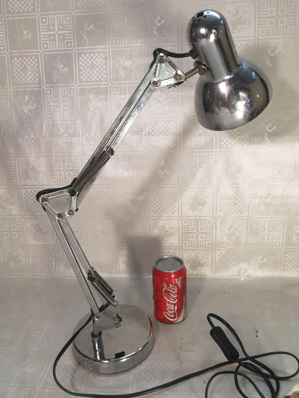 AMAZING VINTAGE CHROME ANGLEPOISE ARTICULATING DESK LAMP - 580MM HIGH