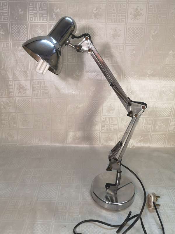AMAZING VINTAGE CHROME ANGLEPOISE ARTICULATING DESK LAMP - 580MM HIGH