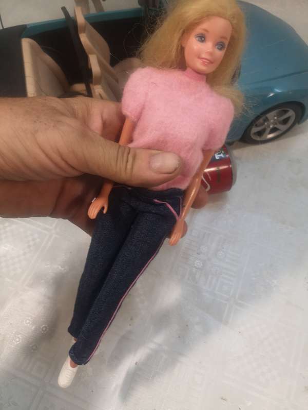 ORIGINAL BARBIE WITH CAR AND HORSE