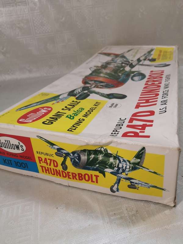 GIANT SCALE P - 47D THUNDERBOLT BALSA FLYING MODEL KIT WITH BRAND NEW RC METHANOL ENGINE