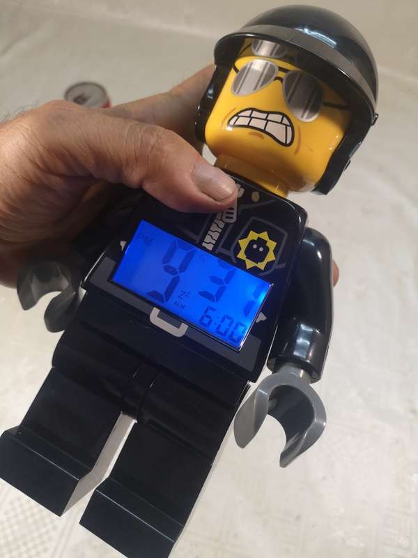 ORIGINAL LEGO MOVIE BAD COP ALARM CLOCK WITH NIGHT LIGHT 100% WORKING