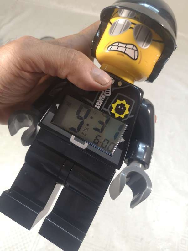 ORIGINAL LEGO MOVIE BAD COP ALARM CLOCK WITH NIGHT LIGHT 100% WORKING