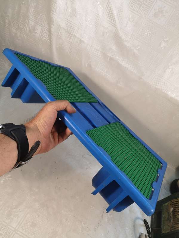 RARE Vintage 1990`s Blue Lego Lap Table Storage Tray Case With a Huge Bundle of Original Lego Blocks