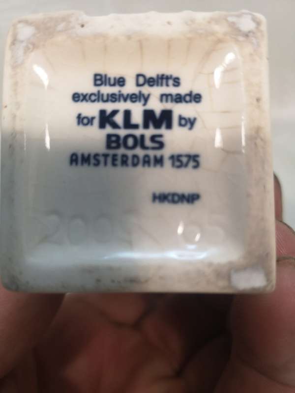 Vintage Blue Delft`s Made for KLM by Bols Royal Distilleries Mini Liquor Bottle No 65