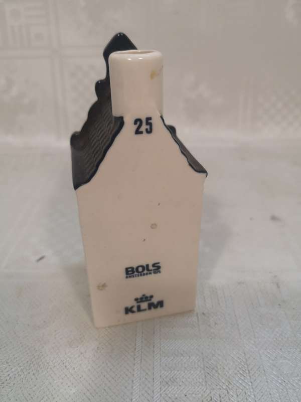 Vintage Blue Delft`s Made for KLM by Bols Royal Distilleries Mini Liquor Bottle No 25
