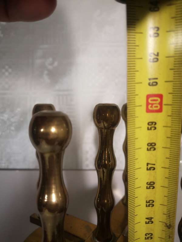 Made in England Antique Fireplace Solid Brass 4Pcs Tools Set with Stand - 600mm