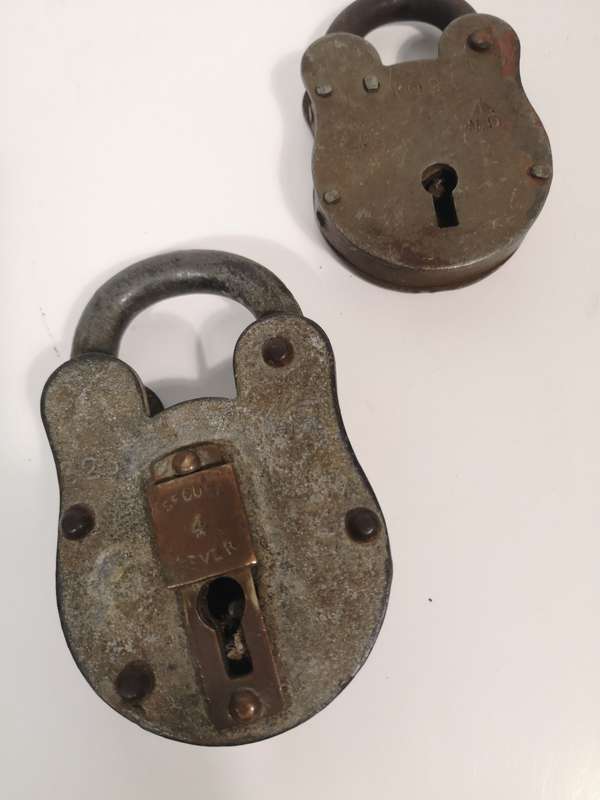 PAIR OF ANTIQUE LOCKS (NO KEY)