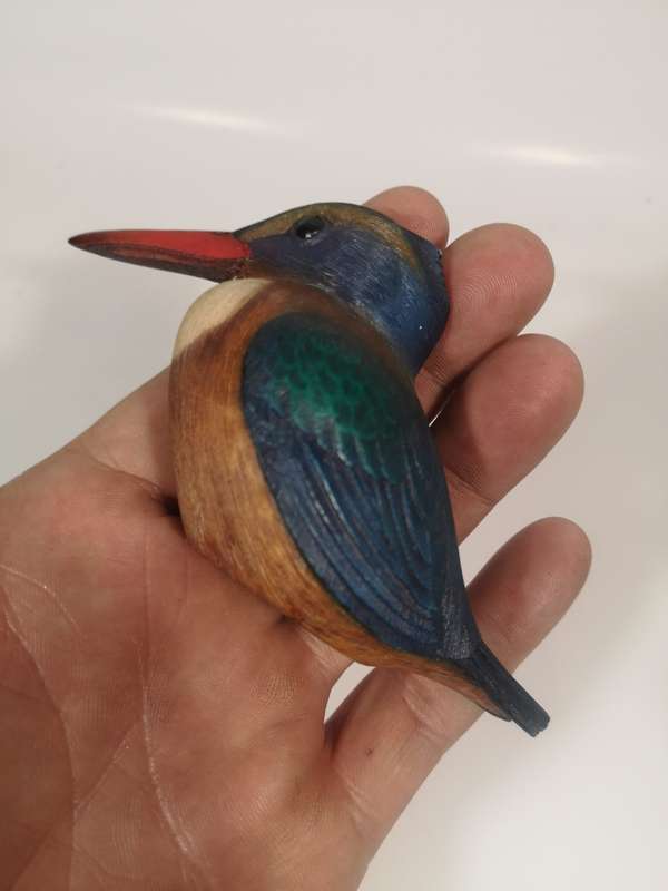 RARE FEATHERS OF KNYSNA LIMITED EDITION COMPOSITE MATERIAL HAND PAINTED MALACHITE KINGFISHER