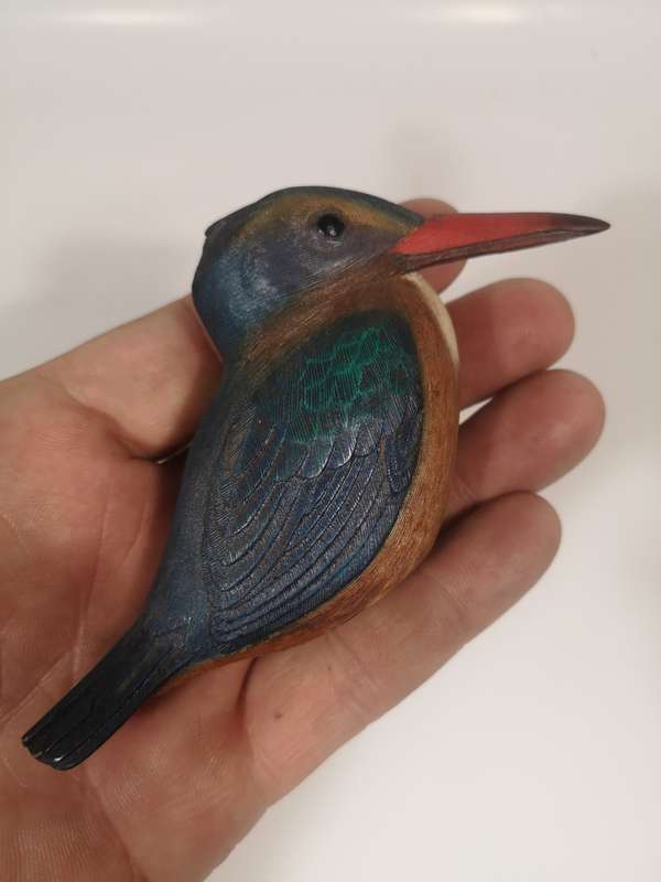 RARE FEATHERS OF KNYSNA LIMITED EDITION COMPOSITE MATERIAL HAND PAINTED MALACHITE KINGFISHER