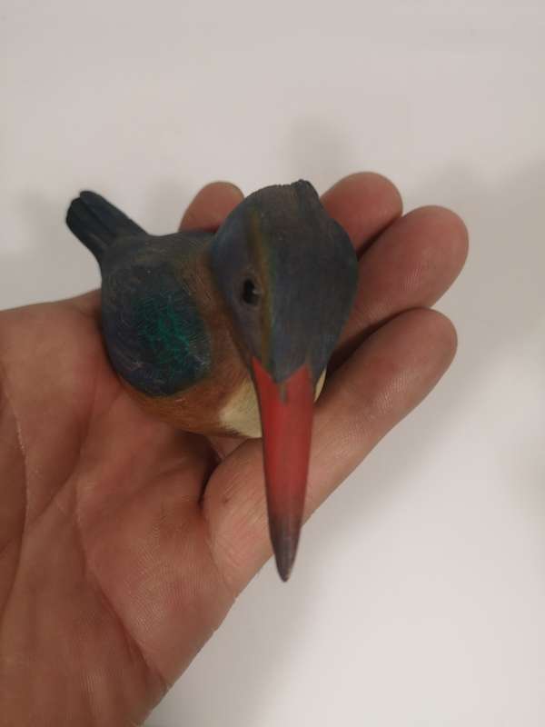 RARE FEATHERS OF KNYSNA LIMITED EDITION COMPOSITE MATERIAL HAND PAINTED MALACHITE KINGFISHER