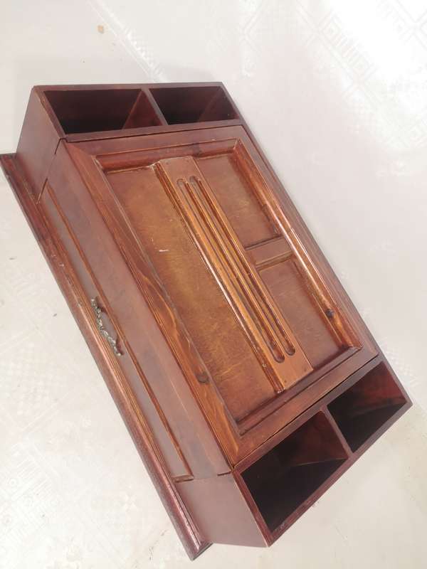 STUNNING WOODEN STATIONARY BOX WITH ALOT OF COMPARTMENTS