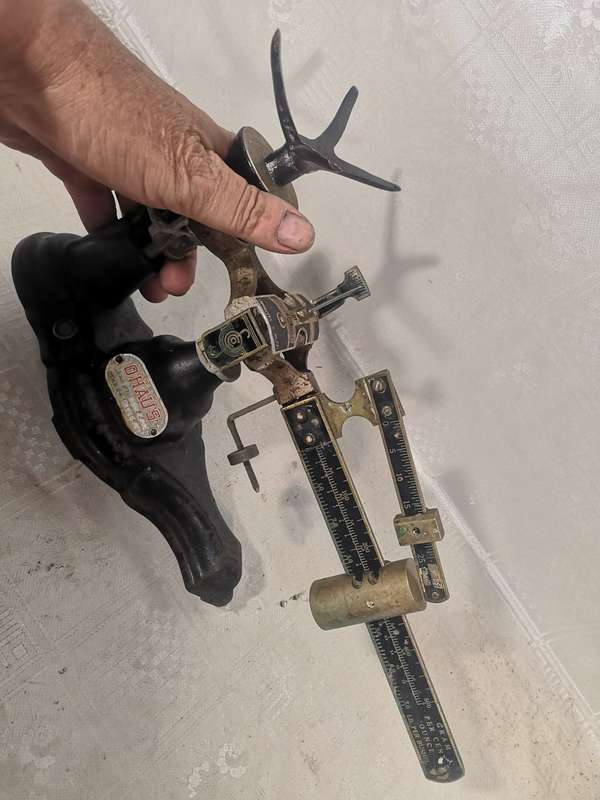 Antique Pharmaceutical Ohaus Scale Brass Pan 2 Kilo Capacity, Seedburo Equipment Co. Chicago