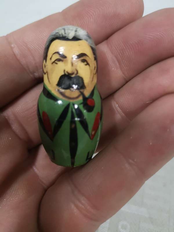 5 piece Russian Leaders nesting doll set Yeltsin, Gorbachev
