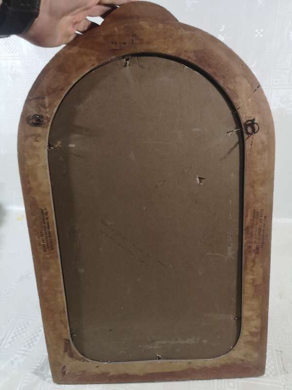 Magnificent Antique Convex Bubble Glass - Wood Gold Gilt Oval Picture Frame of a Aristocrat