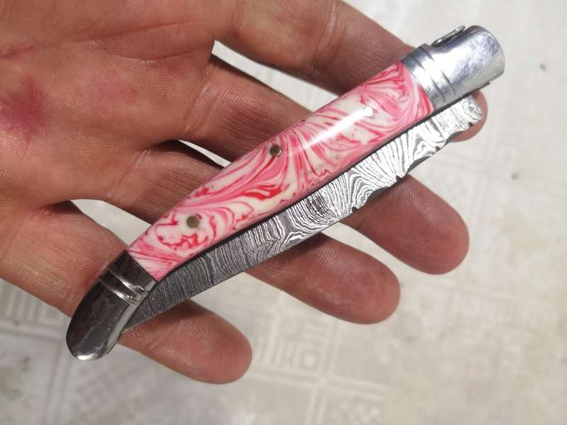 Exquisite Custom Handmade Damascus Steel Folding Knife