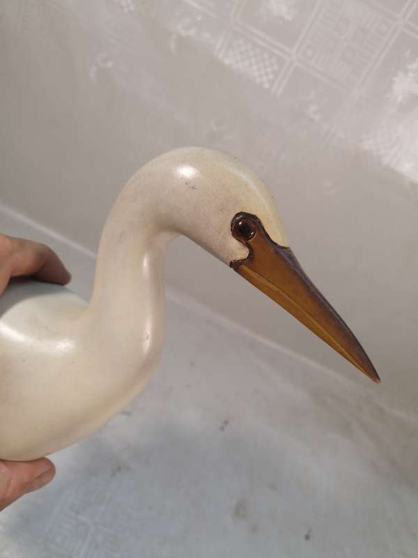 Stunning 460mm Feathers of Knysna wooden Bird, cattle Egret, Limited Edition 194/976