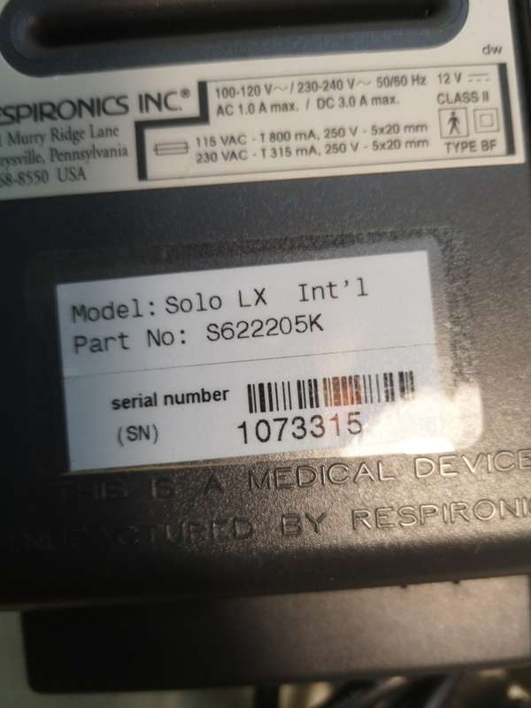 Respironics Solo LX Cpap System 100% Complete And Tested Working