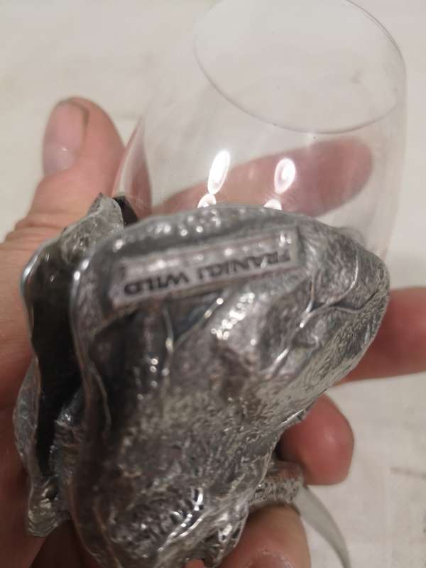 Beautiful Vintage Frankli Wild Pewter Elephant Port Glass by Royal Selangor