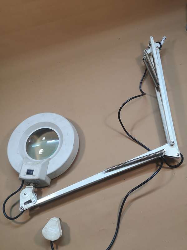 Vintage Industrial LTS Magnifying Swing Arm Desk Lamp