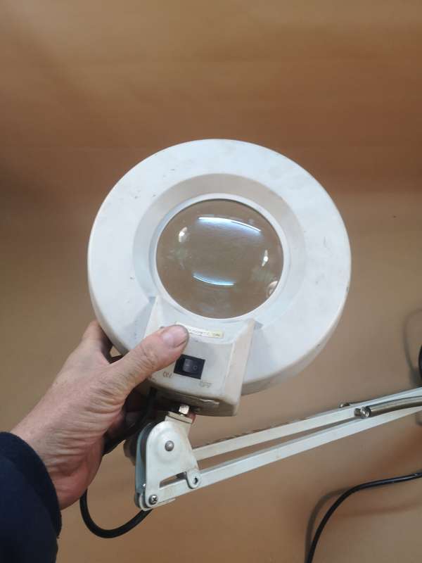 Vintage Industrial LTS Magnifying Swing Arm Desk Lamp
