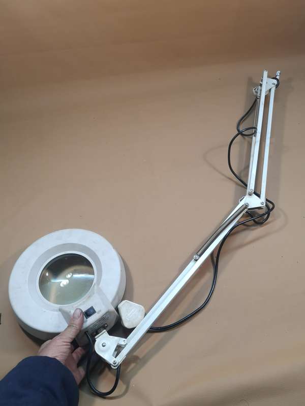 Vintage Industrial LTS Magnifying Swing Arm Desk Lamp
