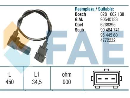 Opel Astra G Zafira Crankshaft Position Sensor 90464741 / 90540188 / 0281002138