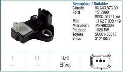 CITROEN PEUGEOT FORD FIAT MINI TOYOTA VOLVO CRANK CRANKSHAFT SENSOR 1.4 1.6 HDI