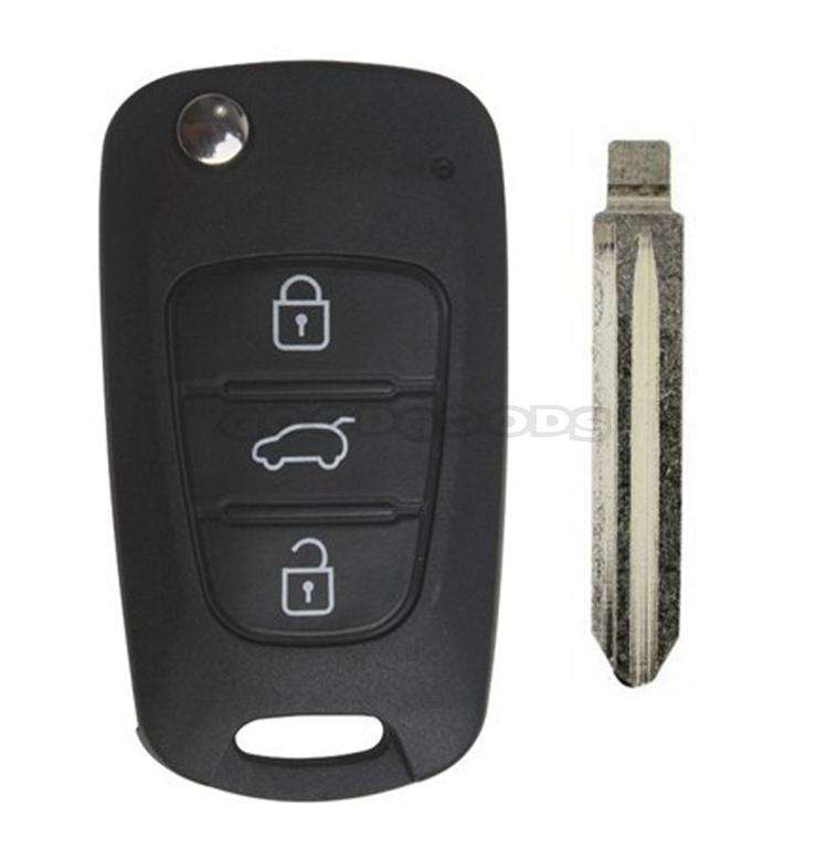 HYUNDAI KIA  3 BUTTON  KEY CASE WITH KEY BLADE
