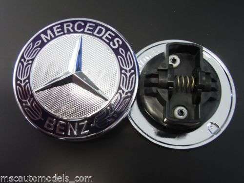 Mercedes-Benz W204 C CLASS Blue Silver BONNET BADGE FLAT TYPE