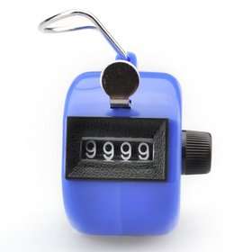Blue Hand Tally Digital Counter 4 Digit Number Arithmometer