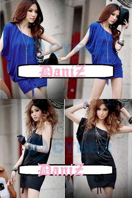 One off shoulder batwing dress
