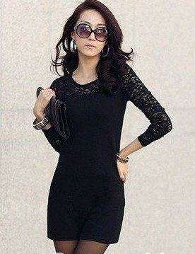 Sophisticated long sleeve lace/cotton dress