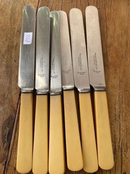 6 REALL GOOD MAPPIN AND WEBB MEDIUM SIZE BONE HANDLED KNIVES REDUCED RR590